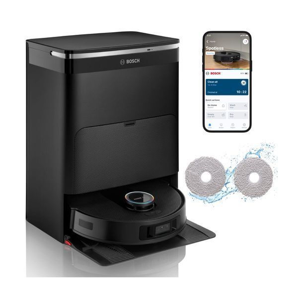 Bosch BCRDW3BX Spotless Max Cam Robot Vacuum for Vacuuming & Mopping with Wi-Fi Black