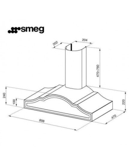 COOKER HOODS: Smeg Wall Decorative Hood 90cm KC19AOE